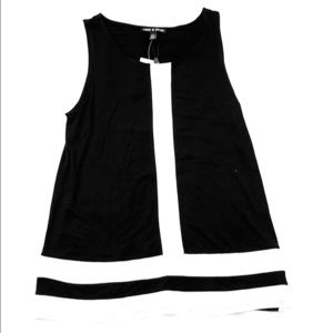 Black and white sleeveless top
